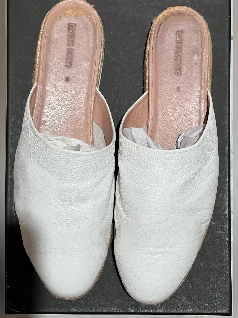 Rachel Comey White Leather Espadrille Slide - Size 9